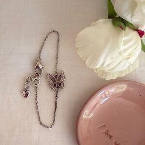 Brighton Silver Butterfly Charm Bracelet